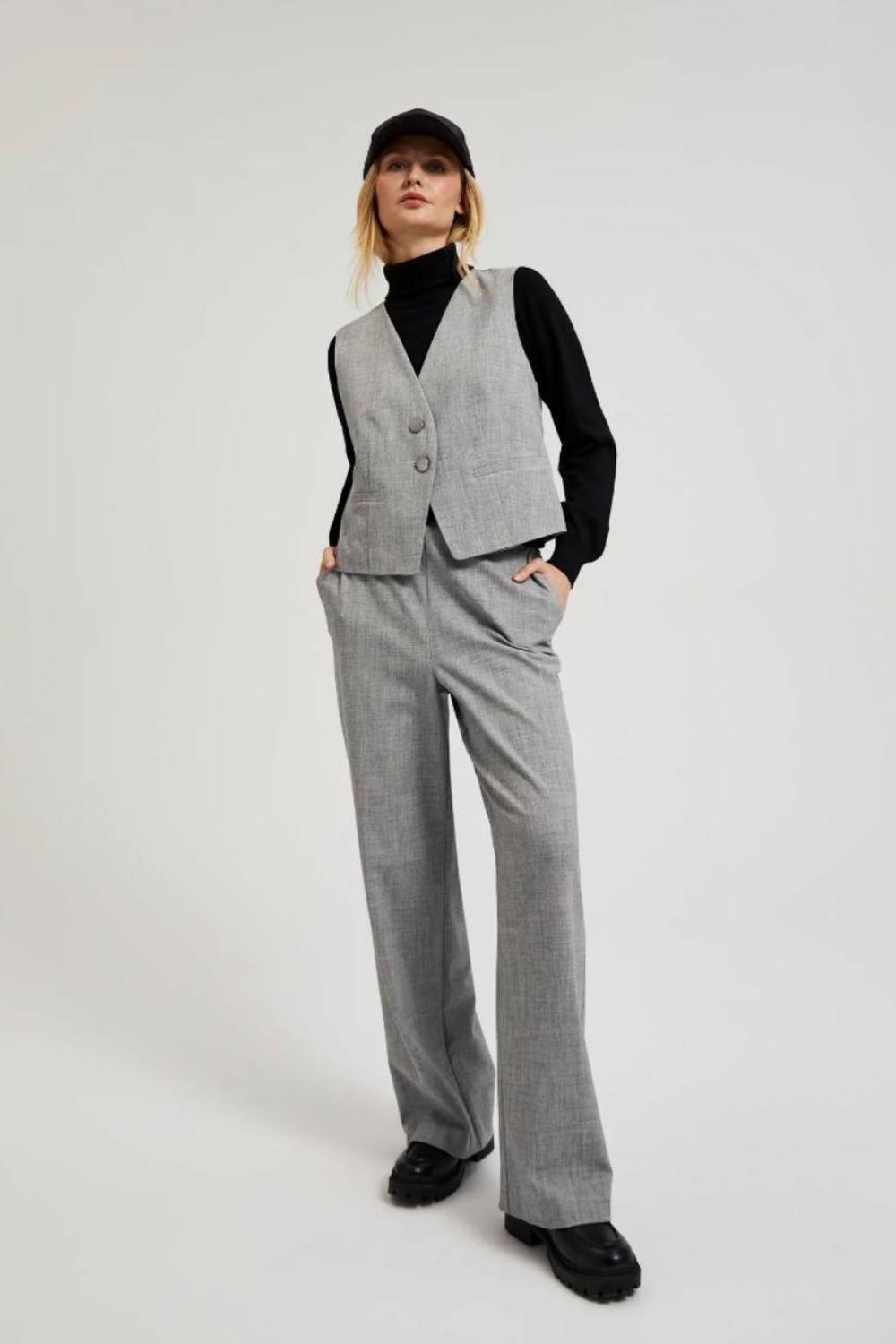 Classic straight-cut gray pants