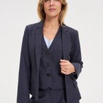 Women's blue striped jacket Z-MR-4814-L-realiz