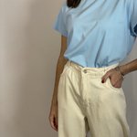 Jeans MOM Fit beige with Solmar elastic band 2231-02