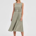 Midi olive summer dress