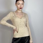 Джемпер з V-образним вирізом бежевий Marina V FW22-069