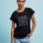Black T-shirt printed MOODO