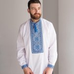 Вишиванка чоловіча біла Орнамент Merezhka