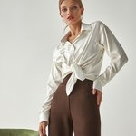 Блуза шовкова молочна Bellise 2204