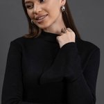 Black warm dress with ruffles