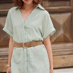 Сукня смугаста з льону 23PE102 LAURA+MAX