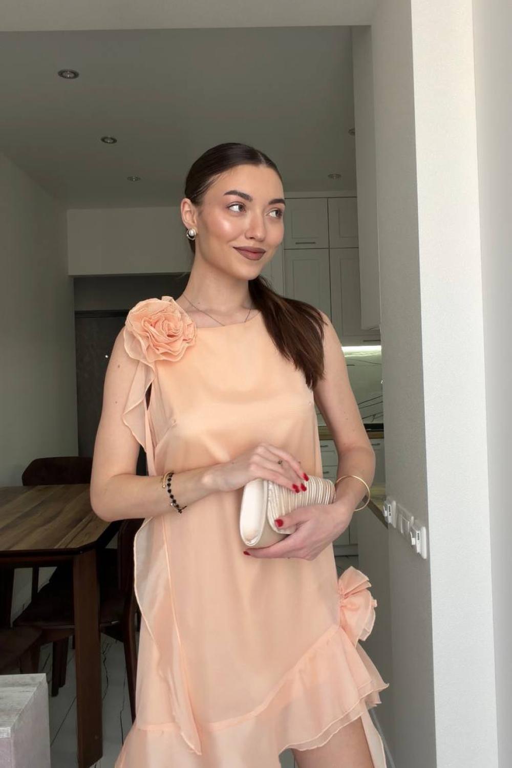 Сукня кортка персикова святкова peach_dress