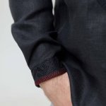 Men's embroidered linen shirt