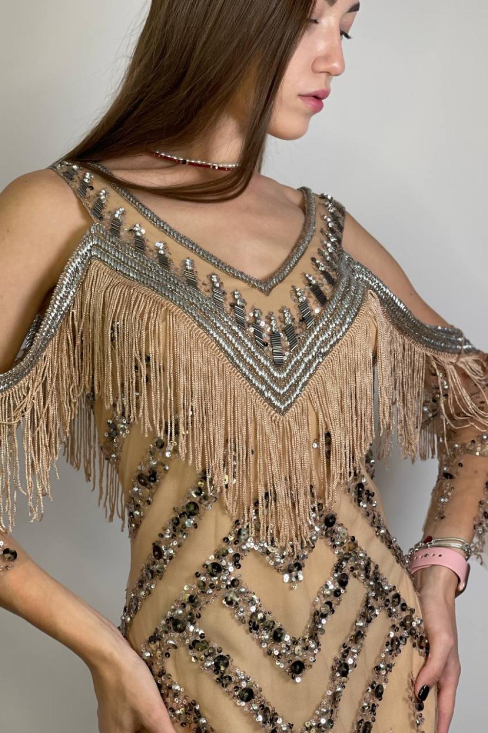 Сукня коротка ажурна з камінням Faust couture 692