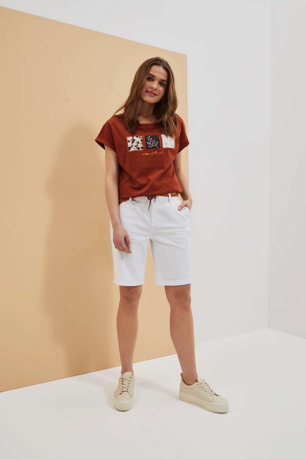 Shorts elongated white L-SH-4000 Moodo