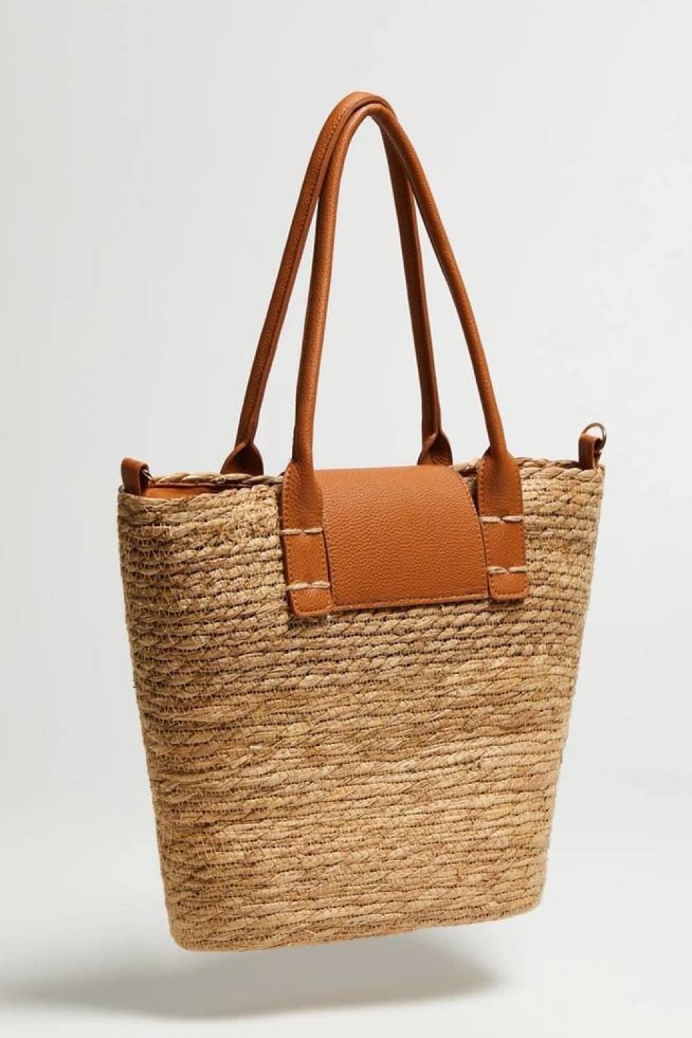 Beach bag made of straw