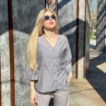 Grey translucent blouse