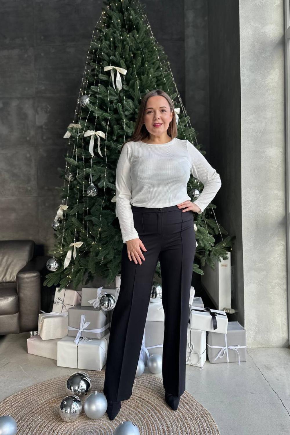 Black women's insulated pants, large sizes 0024-81