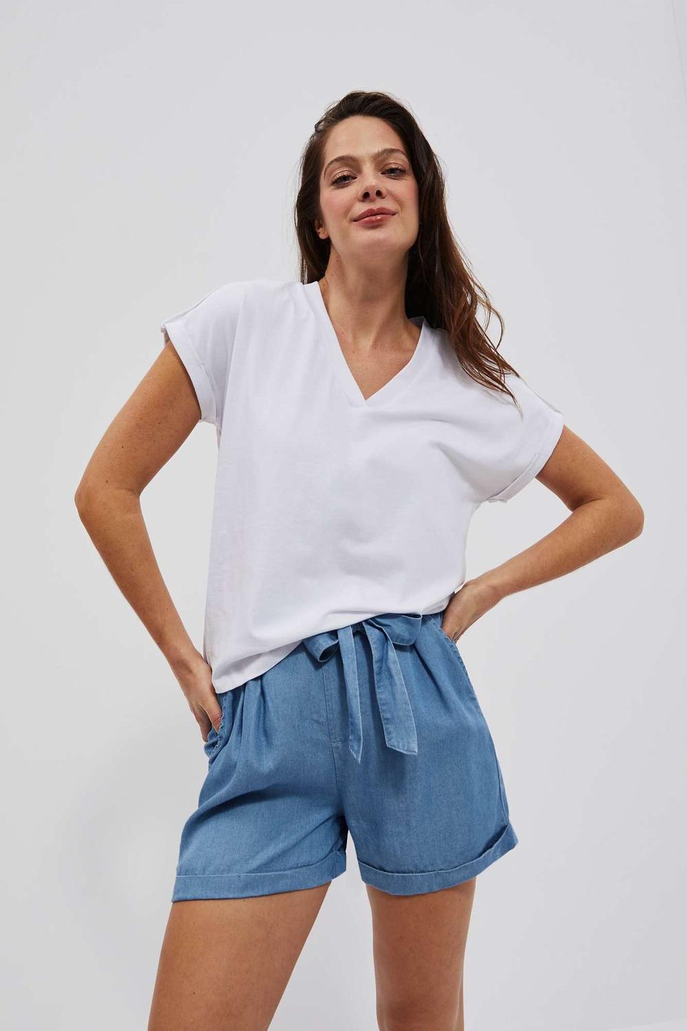 Shorts made of lyocell in the color of jeans Moodo L-SH-4016