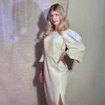 Молочна коктейльна сукня-міді