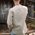 Vyshyvanka men's beige Mountains Svarga