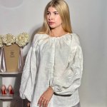 Вишиванка жіноча біла по білому дизайнерська