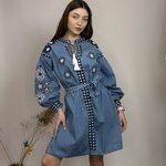 Сукня з вишивкою джинс 2634 by-ESQ