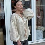 Вишиванка жіноча дизайнерська в бежевому кольорі Бохо EMBROIDERED GEM