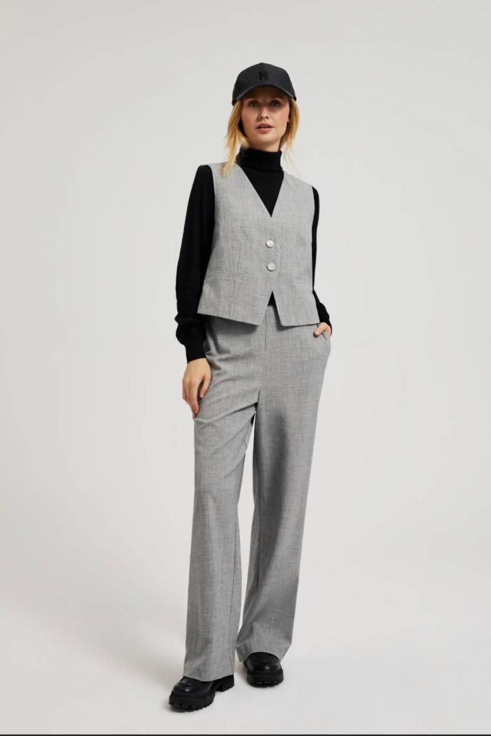 Classic straight-cut gray pants