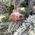 Новорічна підвіска/ Машинка пудрова з ялинкою