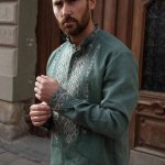 Вишиванка чоловіча темно-зелена