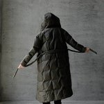 Women's down jacket in khaki color
