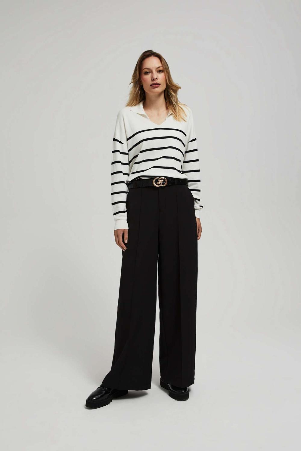 Women's milk striped jumper Z-SW-4228 MOODO