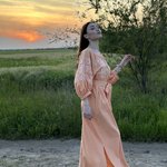 Сукня-вишиванка лляна жіноча помаранчева MAXA