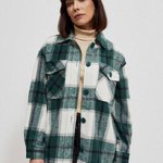 Green checked shirt jacket