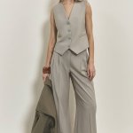 Classic gray-olive palazzo pants