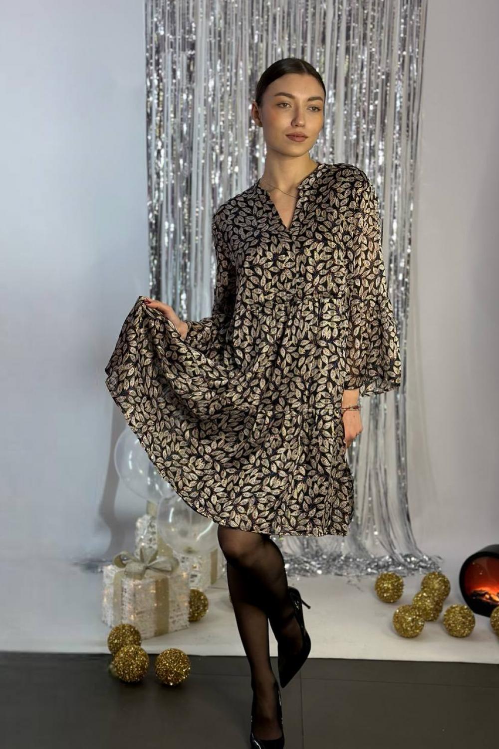 Сукня шифонова на підкладі вільного асиметричного крою FW21-721. Marina V. France
