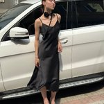 Сукня в білизняному стилі чорна ARTMON