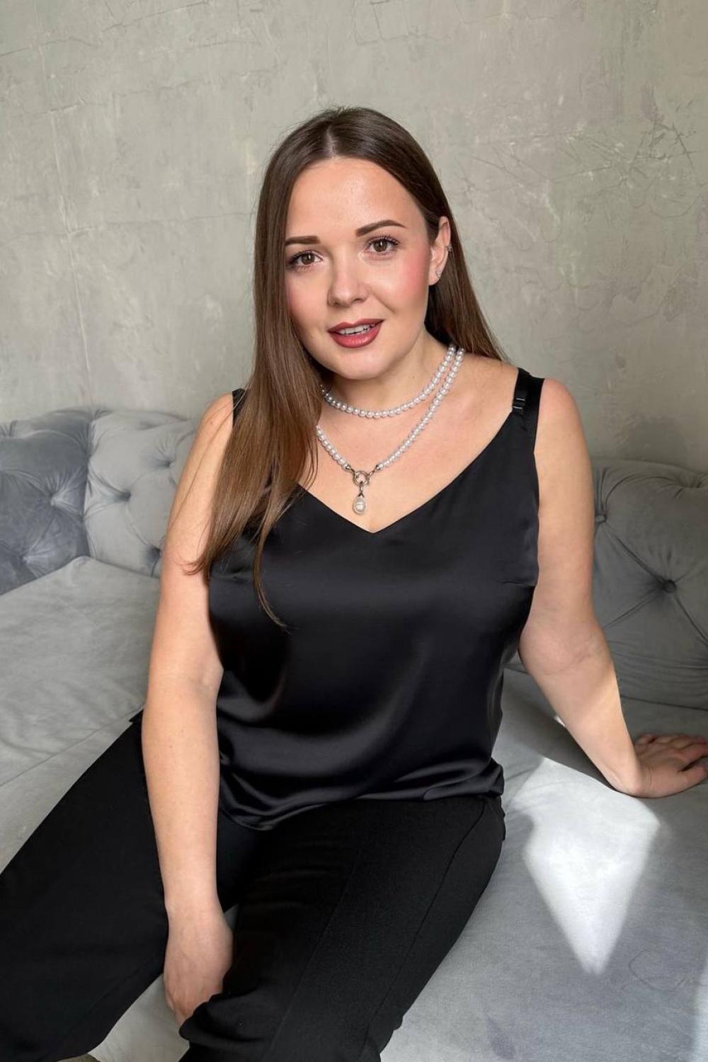 Petro Soroka satin black two-layer top