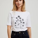 Cotton T-shirt white with print MOODO