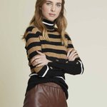 Camel golf shirt with black stripes FW20-005-K-Realiz