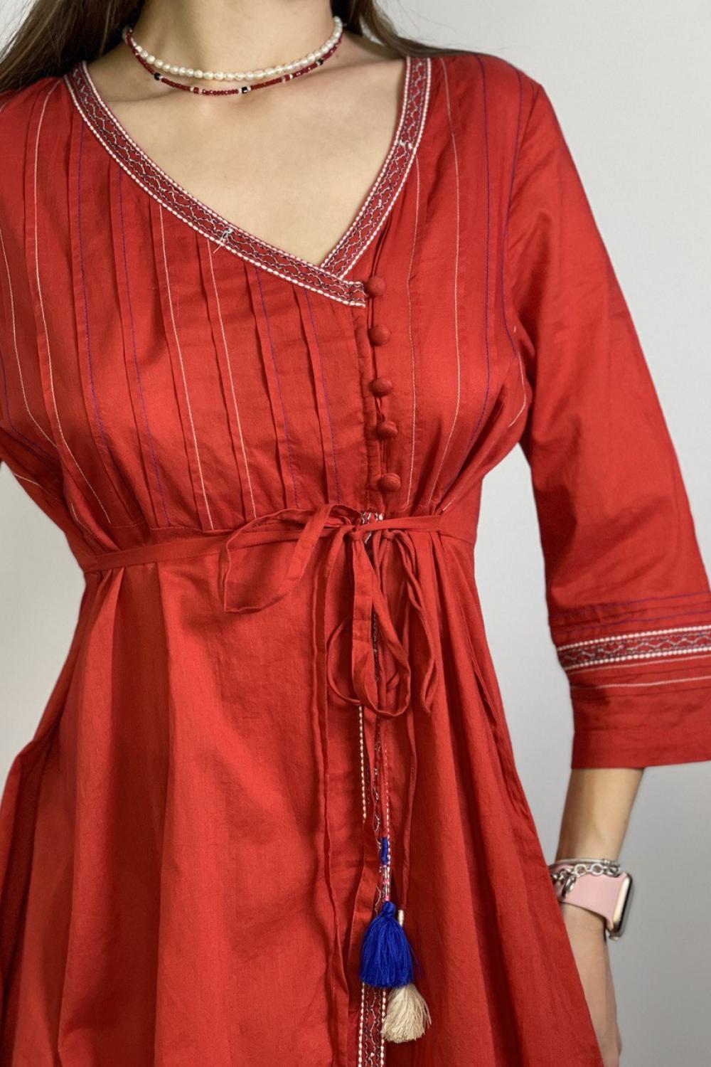 Rhum Raisin boho terracotta dress