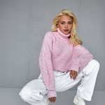 Светр жіночий теплий рожевий 2481 BELLISE