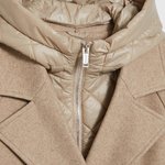 Beige women's coat with hood