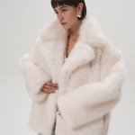 Milk cropped fur coat