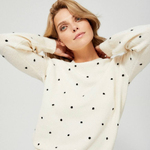 Sweater white with dots Moodo Z-SW-3327