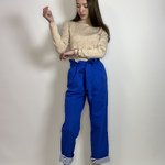 Pants cotton blue ALMAE 21PE083