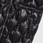 Long quilted vest with hood