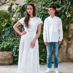 Embroidered dress white on white