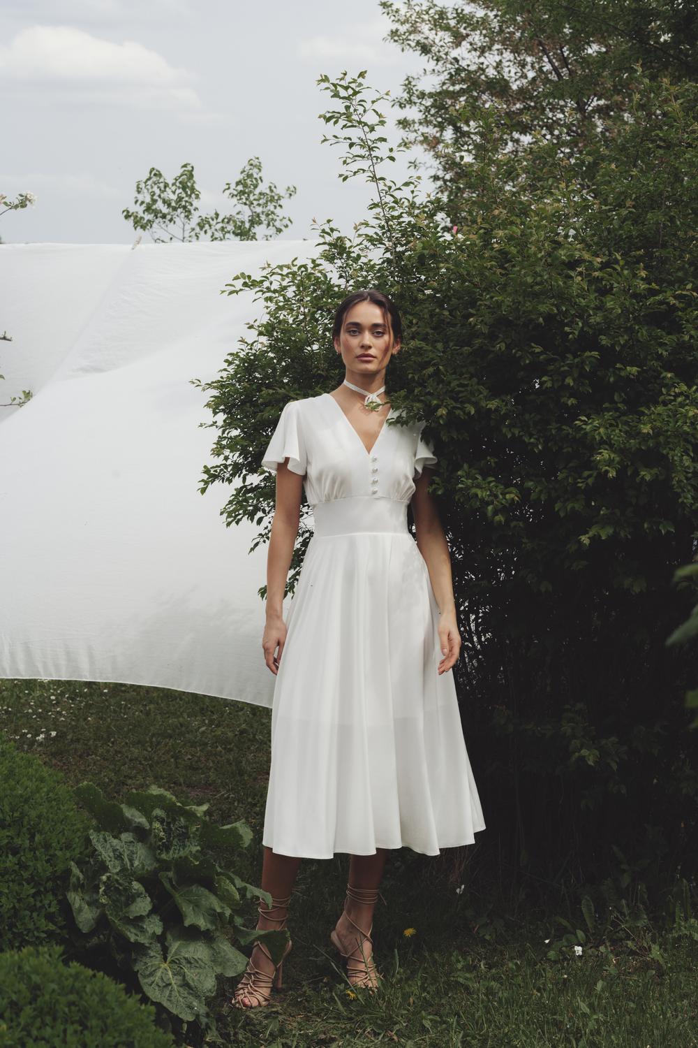 Formal milk midi dress Stolyarchuk 852