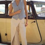 Nude loose-fit pants with a wrap 444_nude