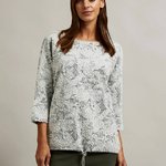 Printed sweater with tie