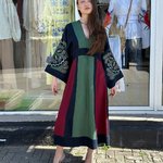 Embroidered blue-green dress Gelena EMBROIDERED GEM