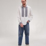 Вишиванка чоловіча біла Терен