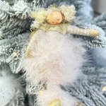 New Year's pendant/Princess girl with pink feathers